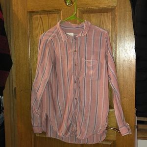 Womens american eagle striped button down shirt